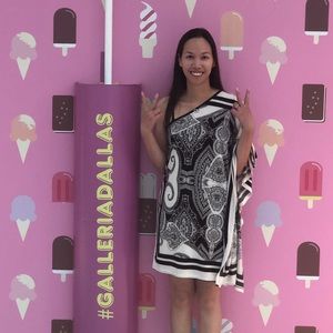 Earthbound black/white intricate pattern dress